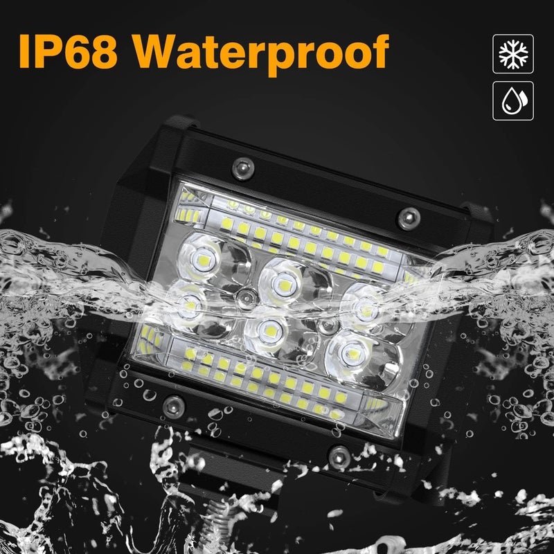 SAN YOUNG مجموعة قضبان إضاءة LED، (4) قضبان إضاءة رفيعة بطول 12 بوصة، (2) وحدات إضاءة LED بطول 4 بوصة، (1) مجموعة أسلاك، (1) مرحل 24 فولت، إضاءة شاحنة ATV UTV RV عربة جولف Ezgo، مقاومة للماء - Image 4